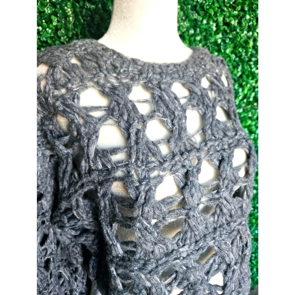 J.Crew Collection open-weave cropped pullover sweater